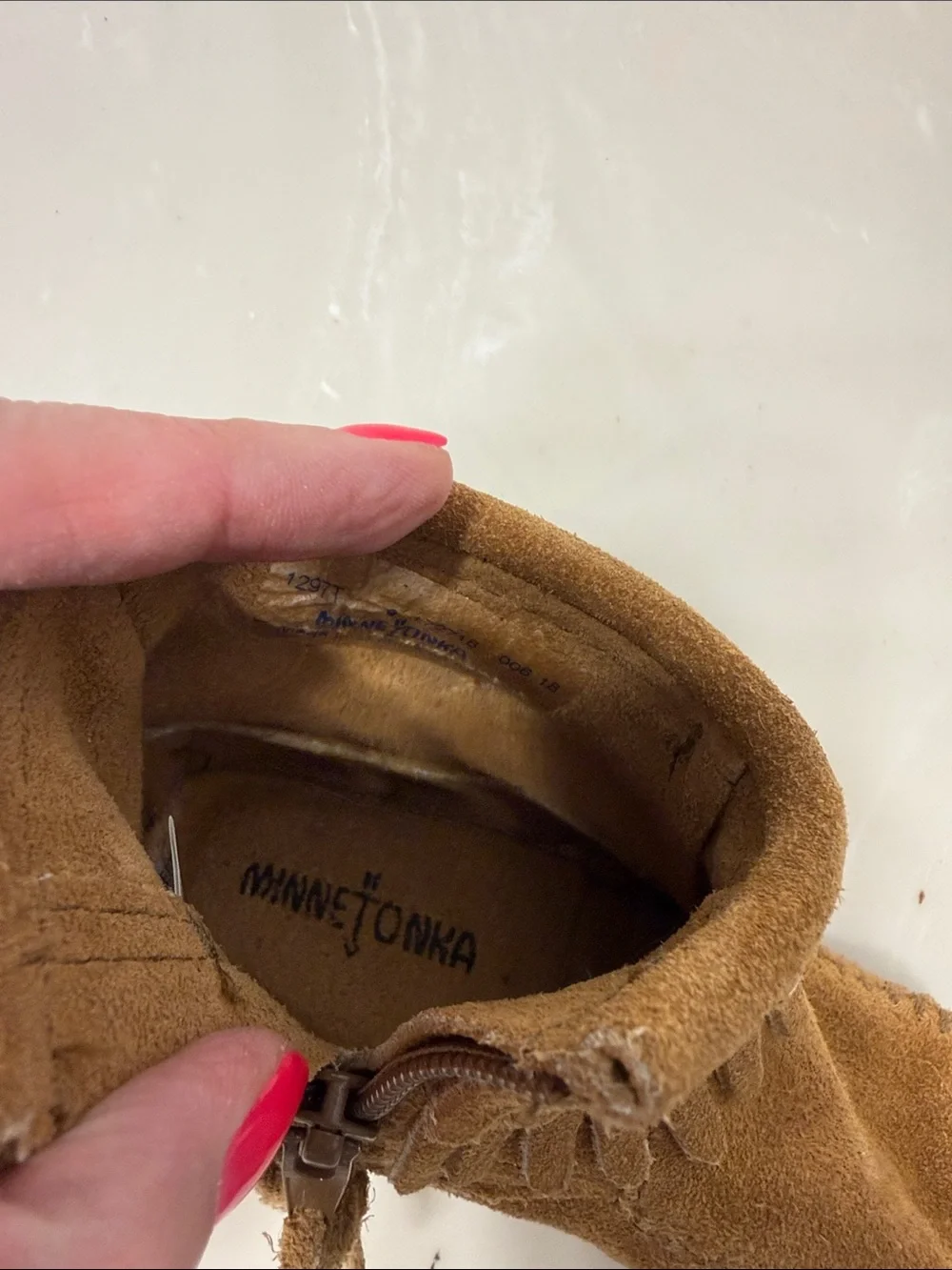 Minnetonka Kids Brown Suede Fringe Moccasins